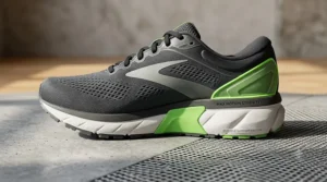 An illustration showcasing the thick, durable supportive midsole of premium motion control shoes designed for larger male athletes.