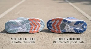 Comparison of neutral arch outsole support versus stability running shoes for women