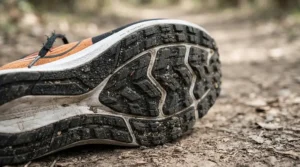 Rubber outsole detail on high-traction racing flats for 5k courses